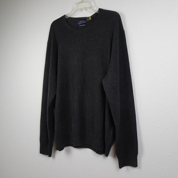Polo Ralph Lauren Cashmere Sweater Men's Size 2XL Gray Crew Neck Washable $298 - Picture 3 of 7